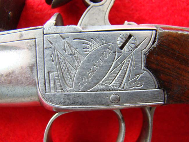 An English flintlock .48 cal. pocket pistol by Johnson of New Castle circa 1790 — image 3